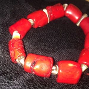 Chunky-Red Bracelet Handmade